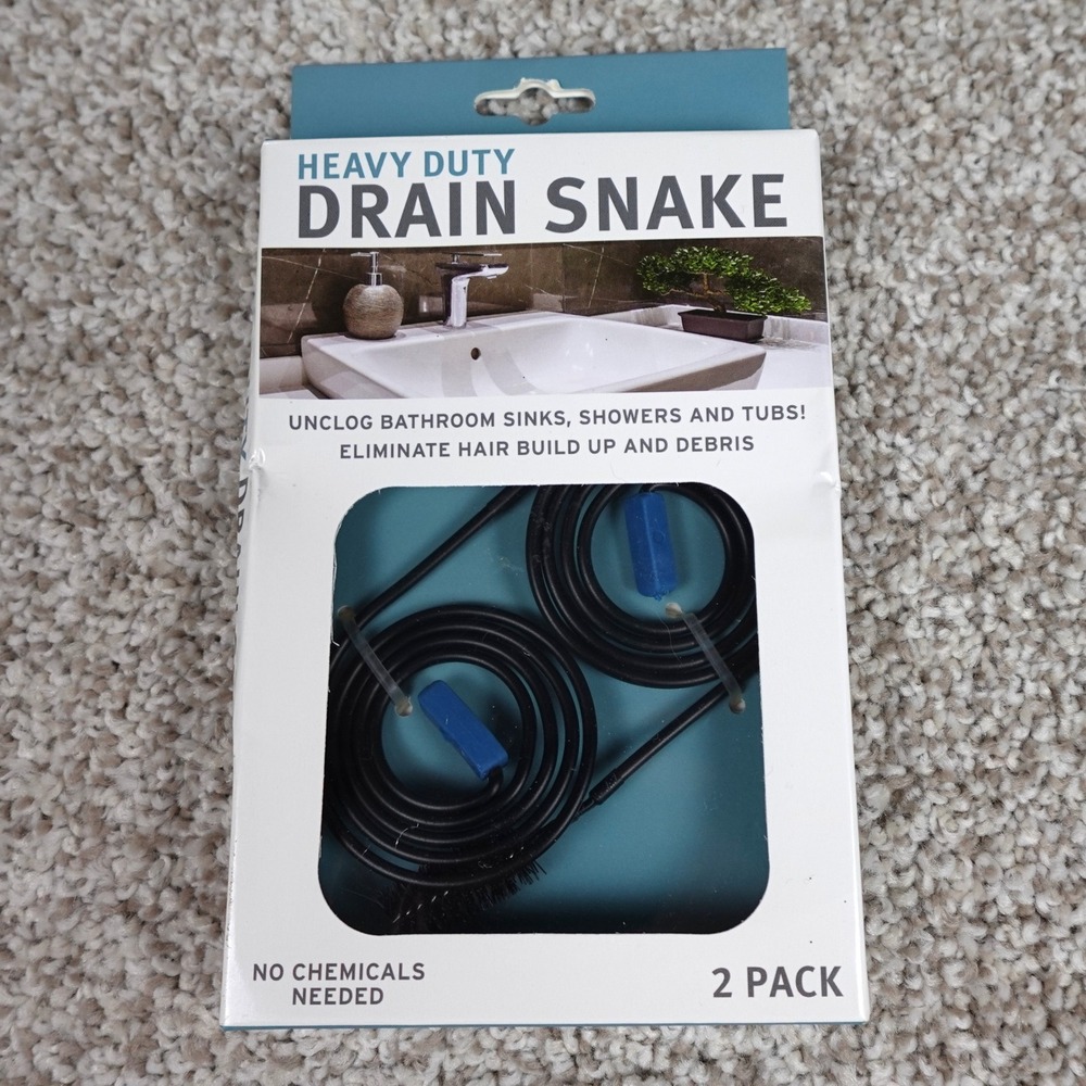 Evriholder Heavy Duty Drain Snake 2 Pack Hair Clog Remover Bathroom Sink Shower